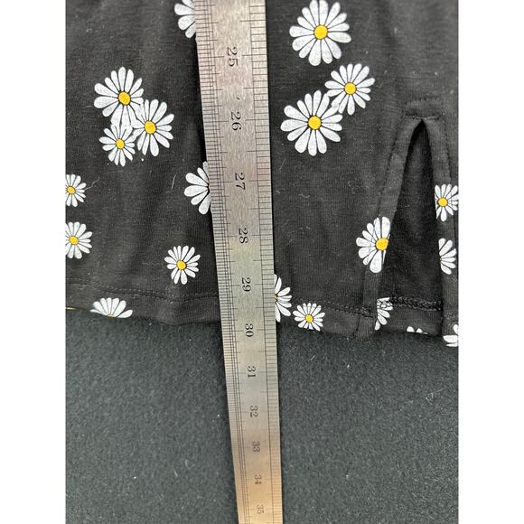 NWT SO Black daisy Floral Square Neck Short Sleeve Mini Dress Womens Size Medium - Picture 6 of 7